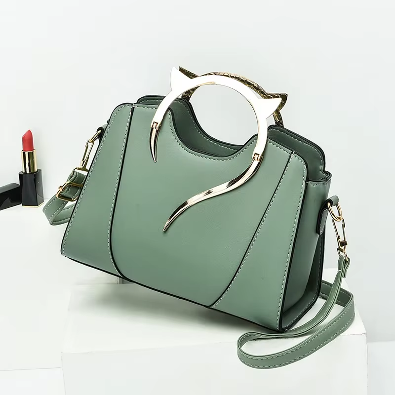 Sac à main à poignée en forme de chat pour femmes, tendance et à la mode, couleur unie, sac à bandoulière Simple et décontracté