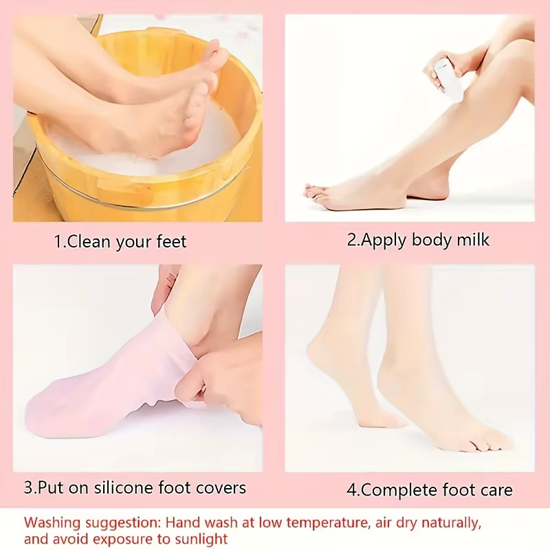 Chaussettes hydratantes en gel de silicone ultra doux pour pieds secs