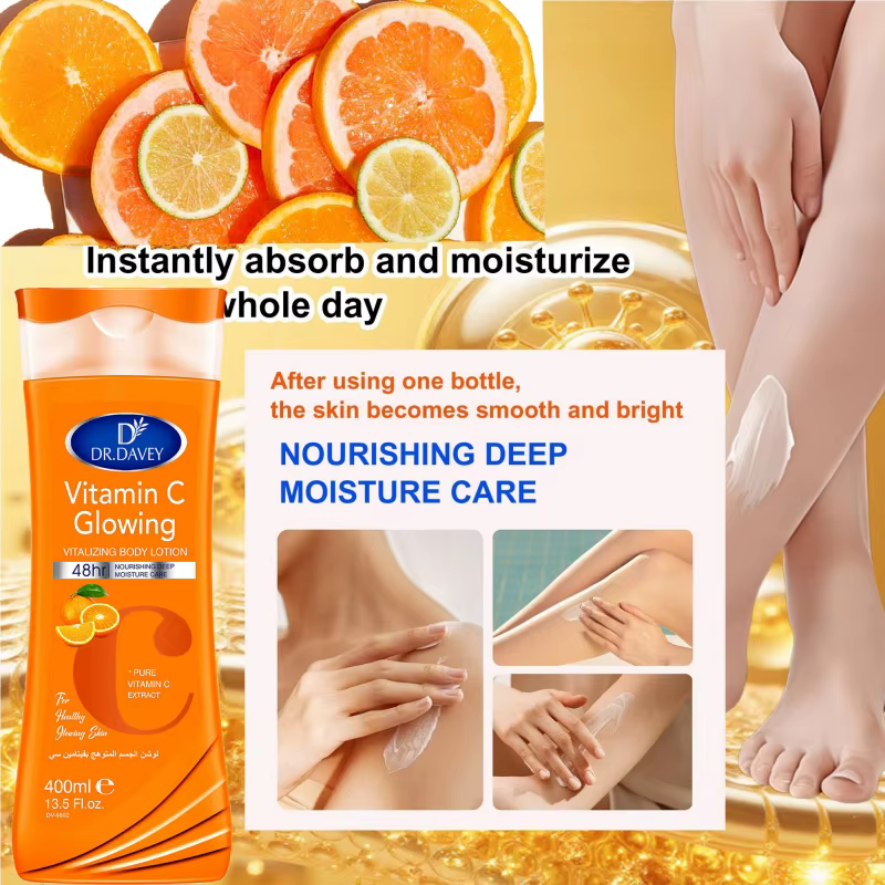 DR.DAVEY VITAMIN C body lotionGrande capacité400MLLotion corporelle hydratante et rafraîchissante Four Seasons