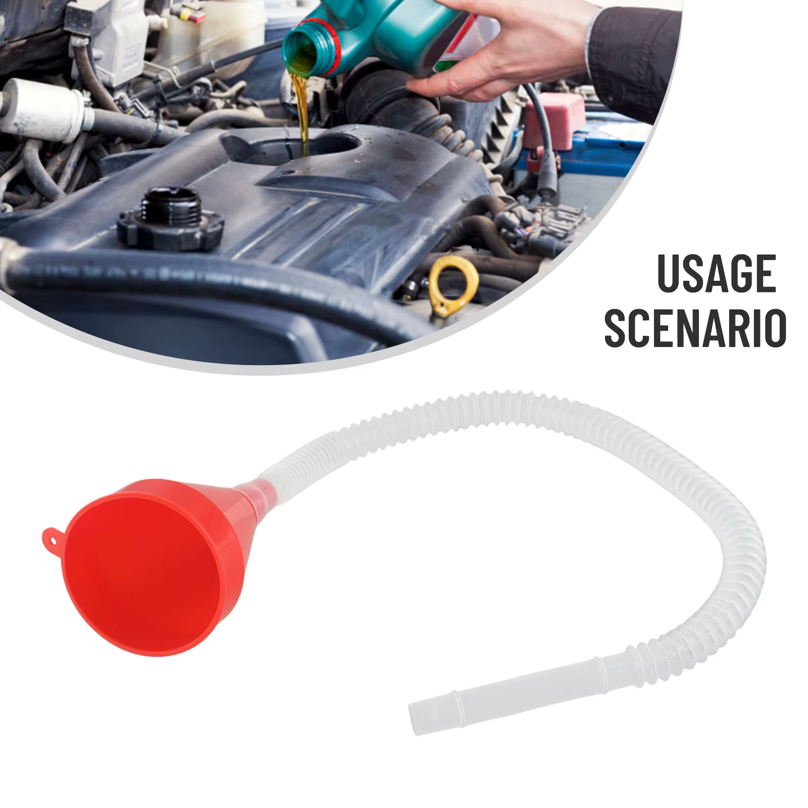 Entonnoir universel de ravitaillement de voiture, entonnoirs de remplissage télescopiques, entonnoirs d'huile d'essence pour moteur de moto de voiture avec tuyau amovible