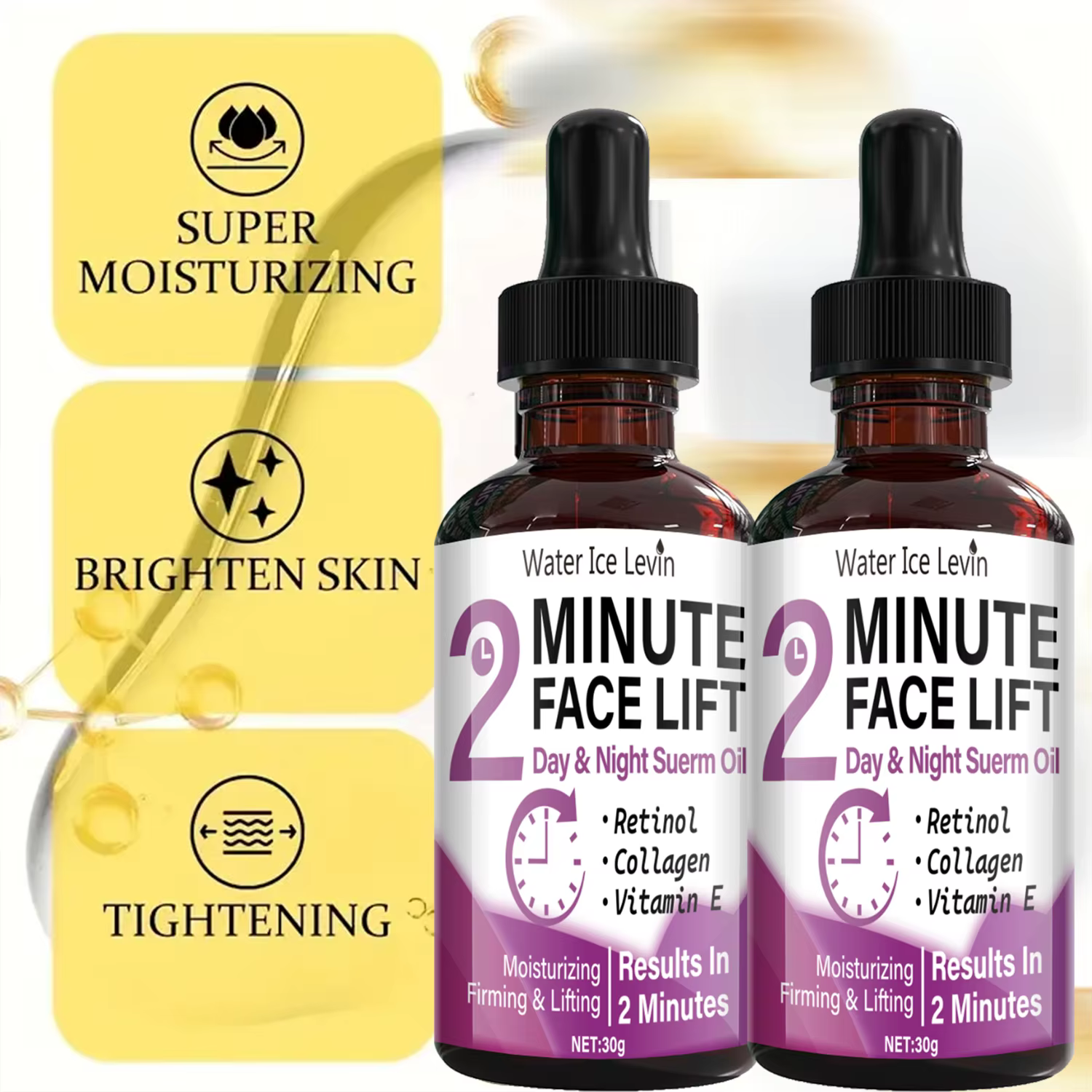 Minute Face Lift Huile de sérum jour et nuit au rétinol et au collagène – Hydratant