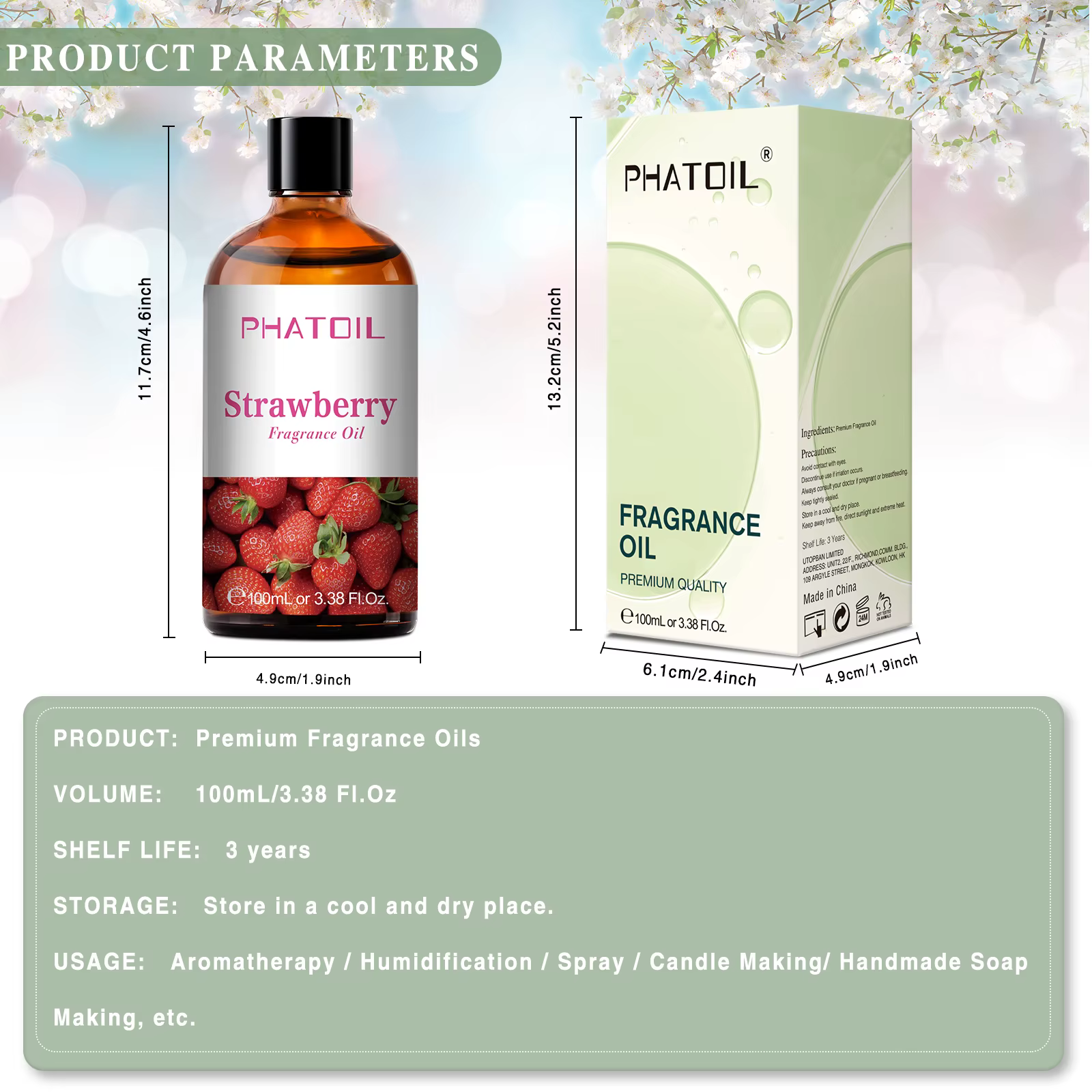 Château parfumé série Fruit avec compte-gouttes en verre