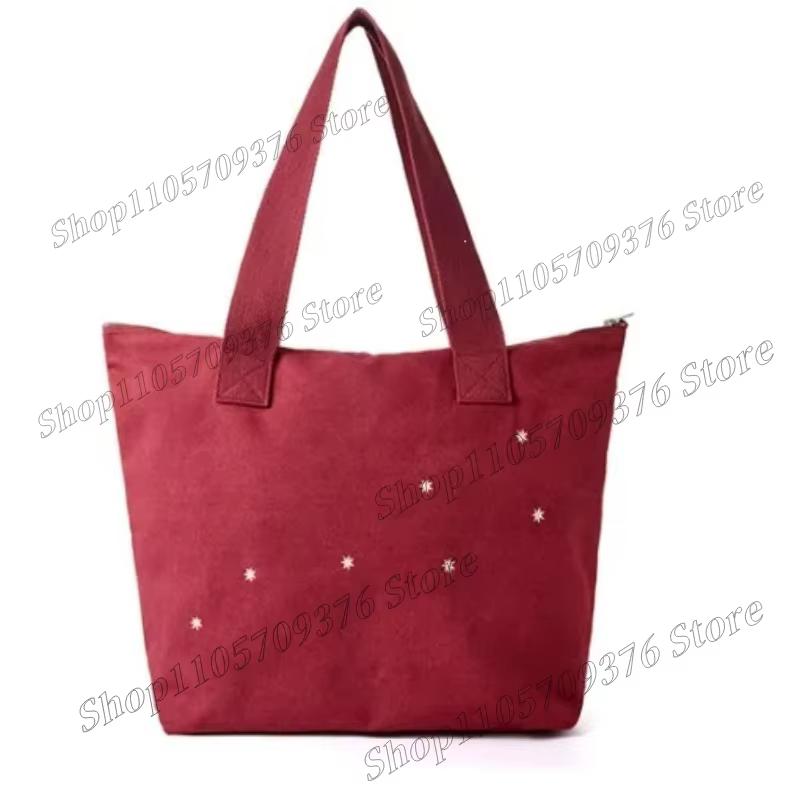 Sac fourre-tout en toile rouge imprimé ARIRANG, style décontracté, sac à bandoulière pour collection de fans, travail et courses quotidiennes, idéal comme cadeau