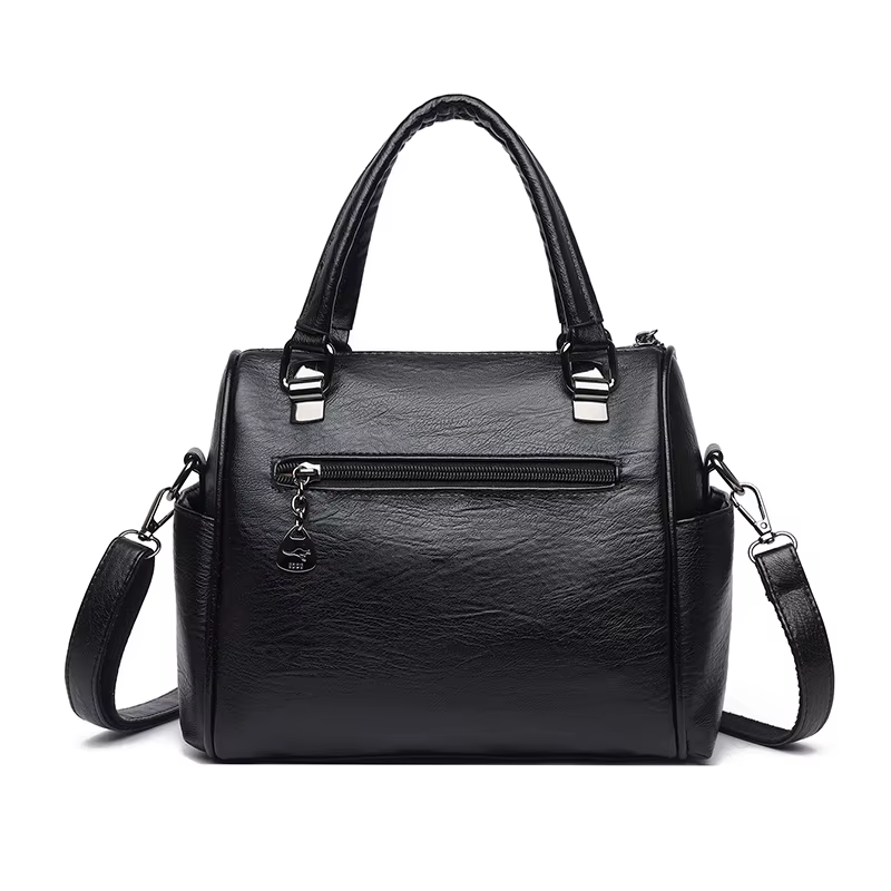 Sac fourre-tout Vintage en cuir PU solide pour femmes, fourre-tout à poignée supérieure, sacoche à bandoulière de grande capacité, sac à main de banlieue