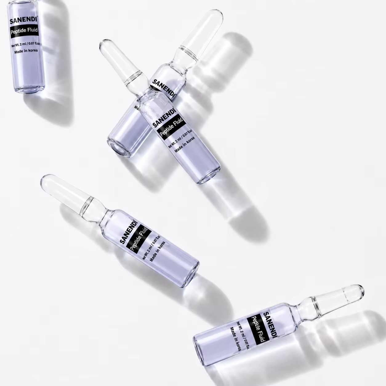 SANENDI Série d'ampoules aux peptides GSHI – Solution liquide hydratante pour les yeux et le visage – Sérum purifiant – Soin coréen pour la peau – 5/20 flacons