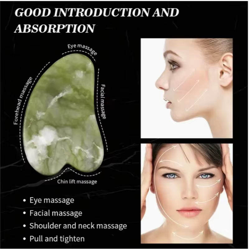 Rouleau de massage en pierre naturelle pour le visage