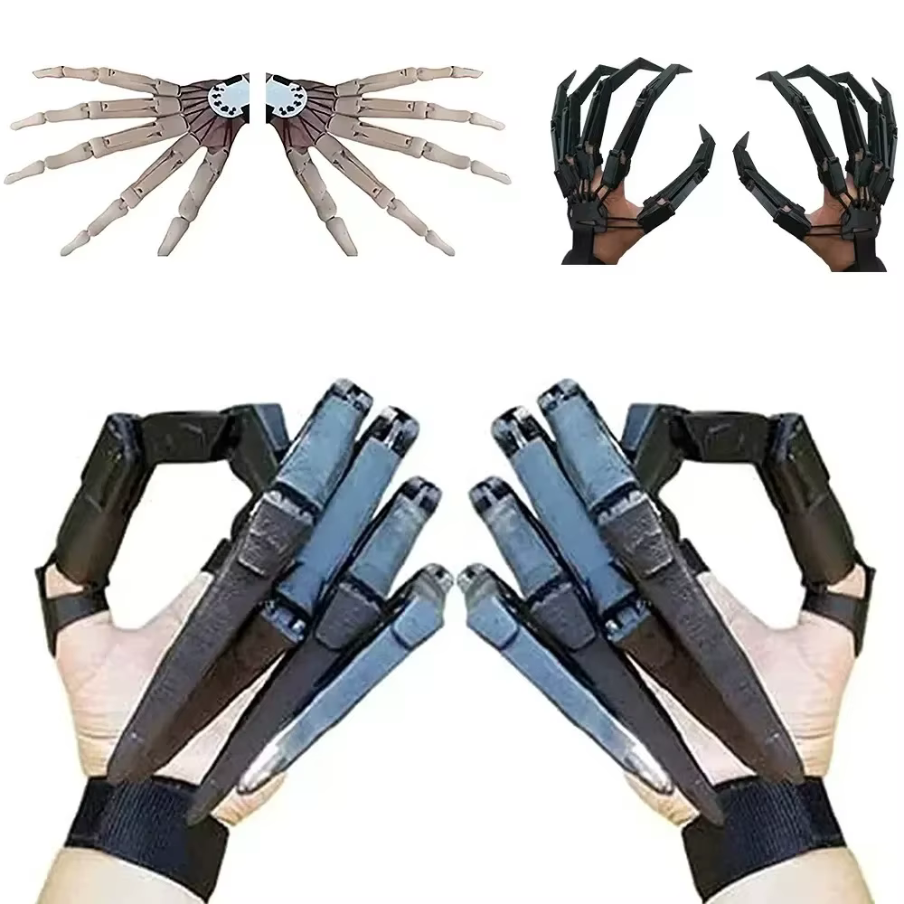 Doigts articulés d'Halloween, doigts factices effrayants, mains de squelette, accessoires de griffes de fantôme réalistes, équipement de cosplay, gants de doigts