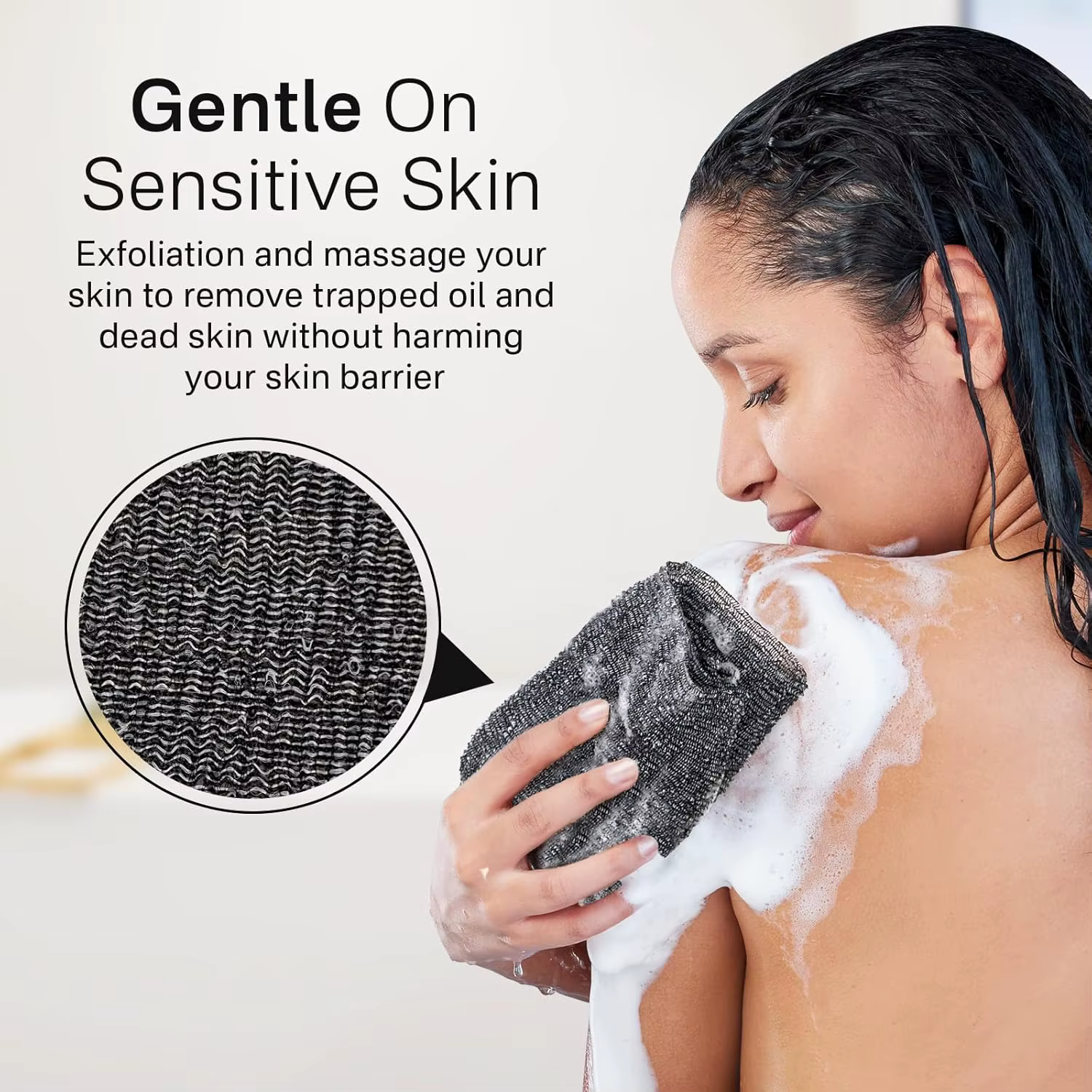 Serviette de bain exfoliante