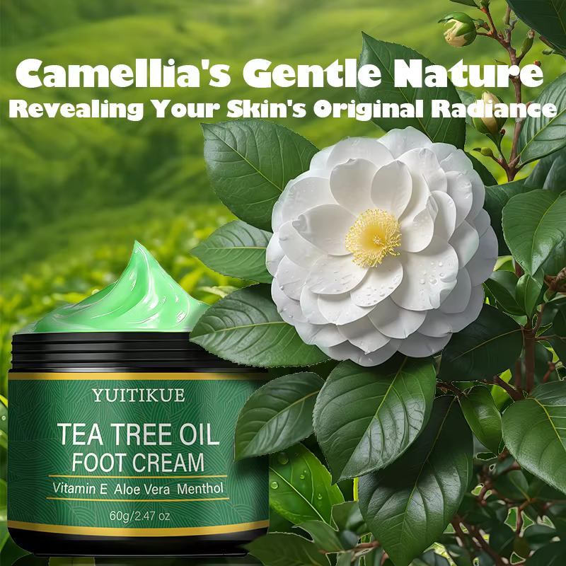 Crème pour les pieds à l'huile d'arbre à thé YUITIKUE - Formule douce au camélia