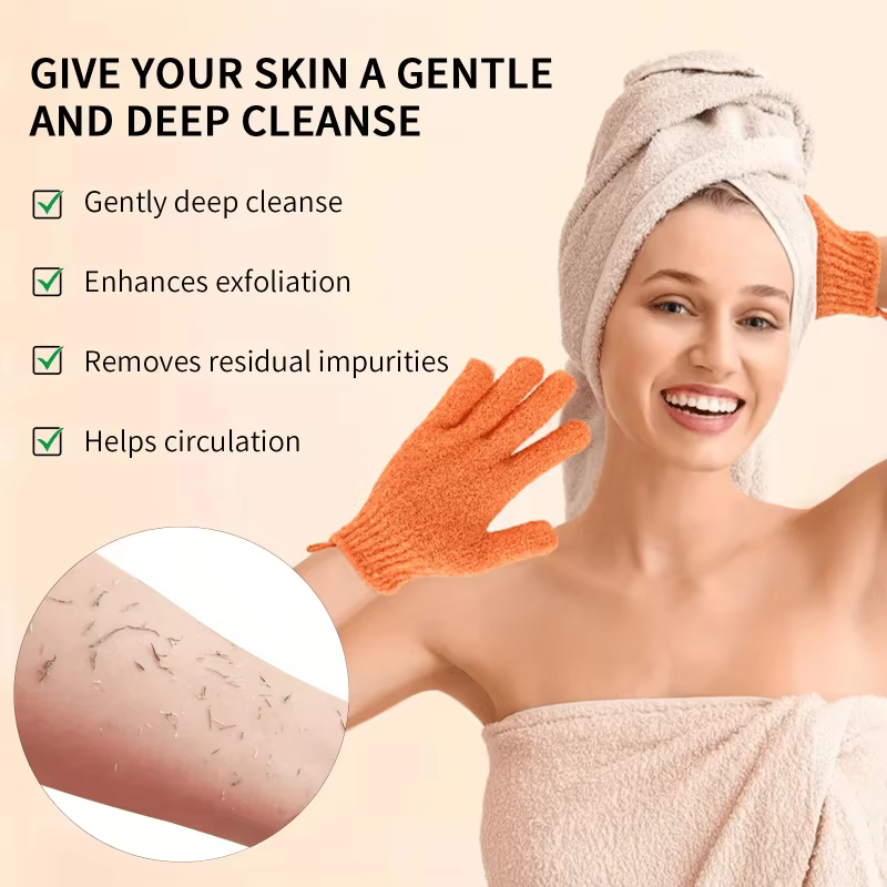 Gant de bain exfoliant à cinq doigts