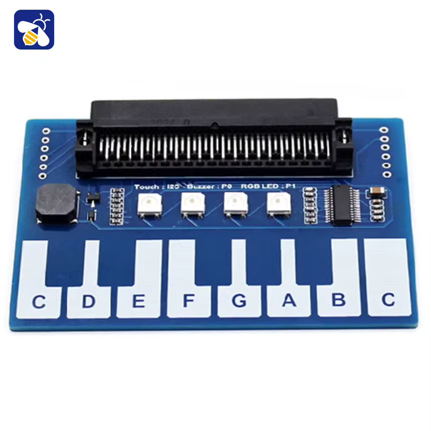 Carte d'extension Micro:bit, Mini carte d'extension de musique pour Piano, lumières colorées Cool/buzzer/clavier, Communication d'interface I2C