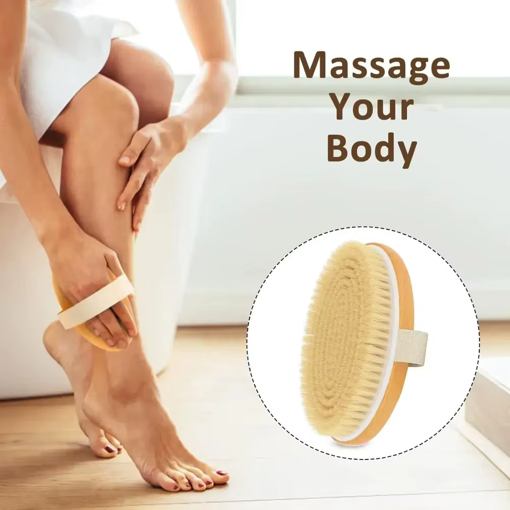 Brosse exfoliante en bois pour le corps