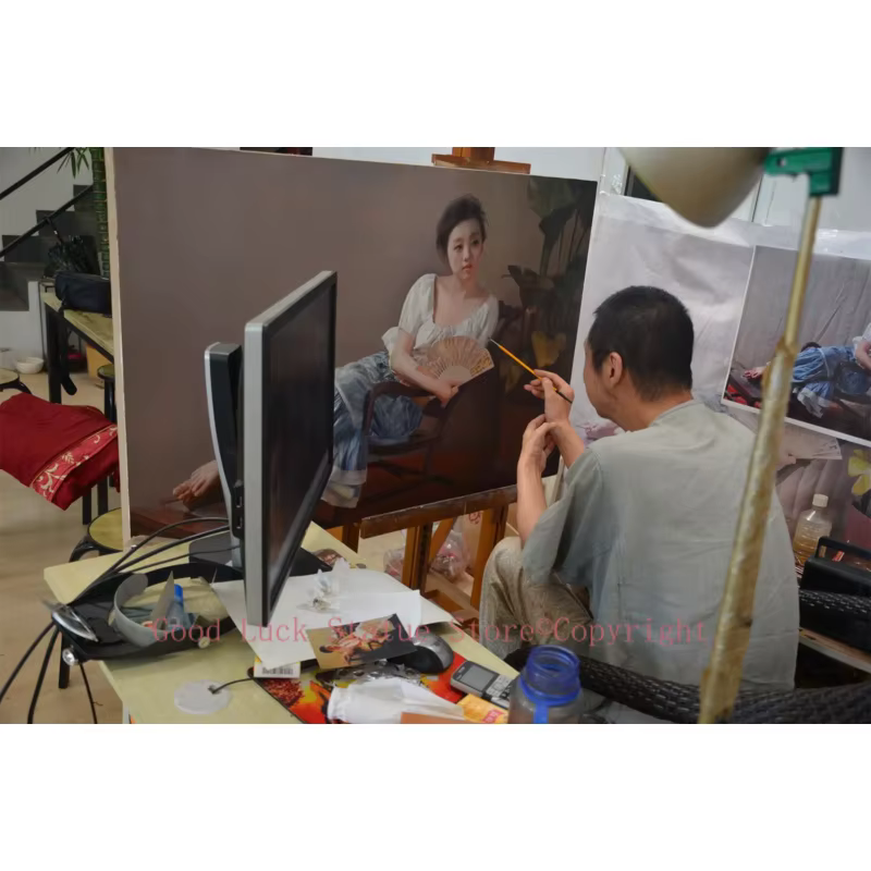 PHOTO personnalisée, service de personnalisation, peinture à l'huile, 100% peinte à la main sur toile, taille 24x36 pouces