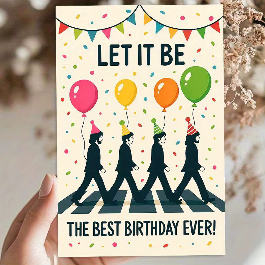 1 carte d'anniversaire « Make it » avec ballons colorés et chapeau de fête, parfaite pour les cadeaux de fête d'anniversaire entre amis