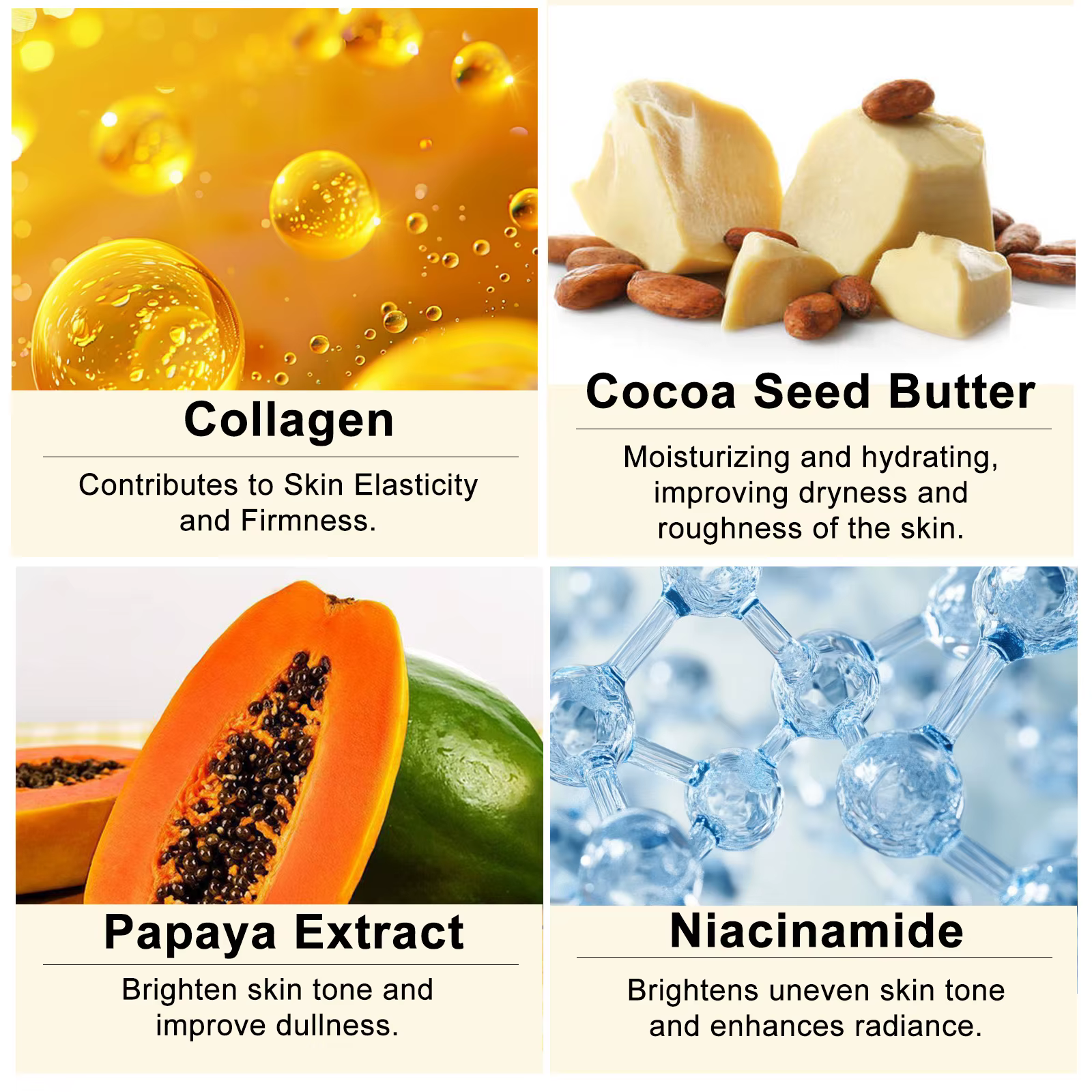 Lotion corporelle éclaircissante WK JALY Collagen Papaya Glow