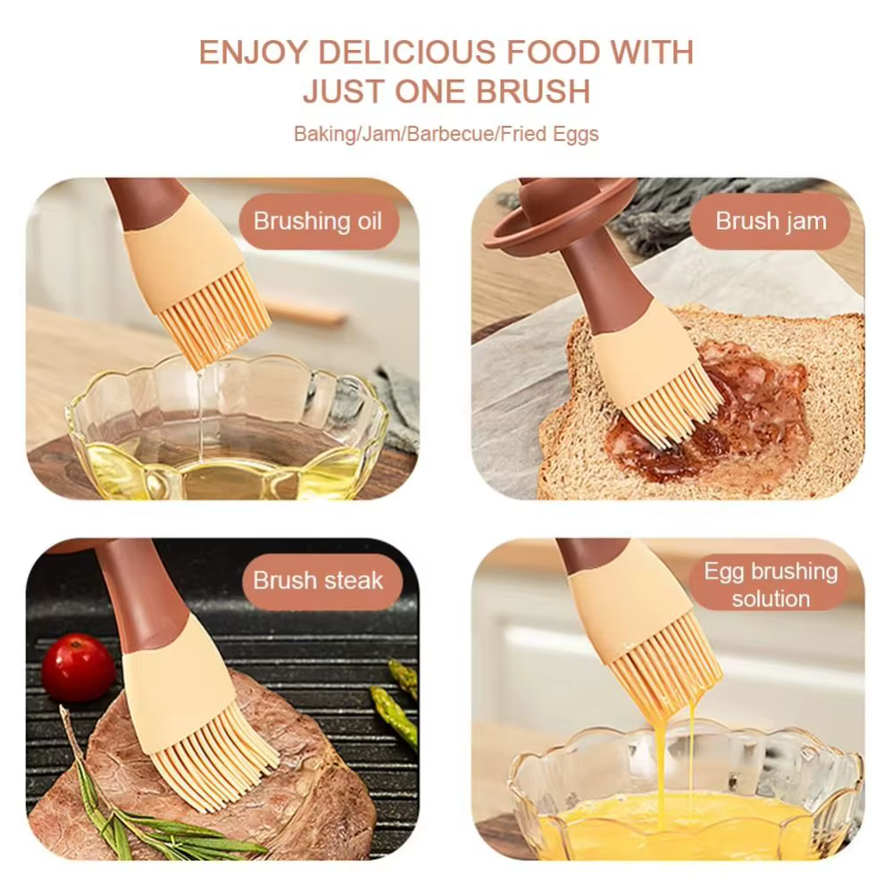 Brosse à huile pour barbecue 3 en 1, résistante à la chaleur, Type fendu, brosse d'application de Sauce, outil de cuisson en Silicone, bouteille distributrice d'huile avec brosse