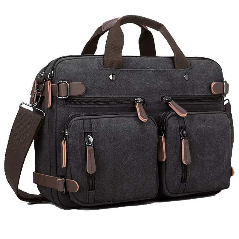 Porte-documents, sac à main, sac bandoulière, sac pour ordinateur de grande capacité, sac de voyage décontracté, sac à dos multifonctionnel en toile