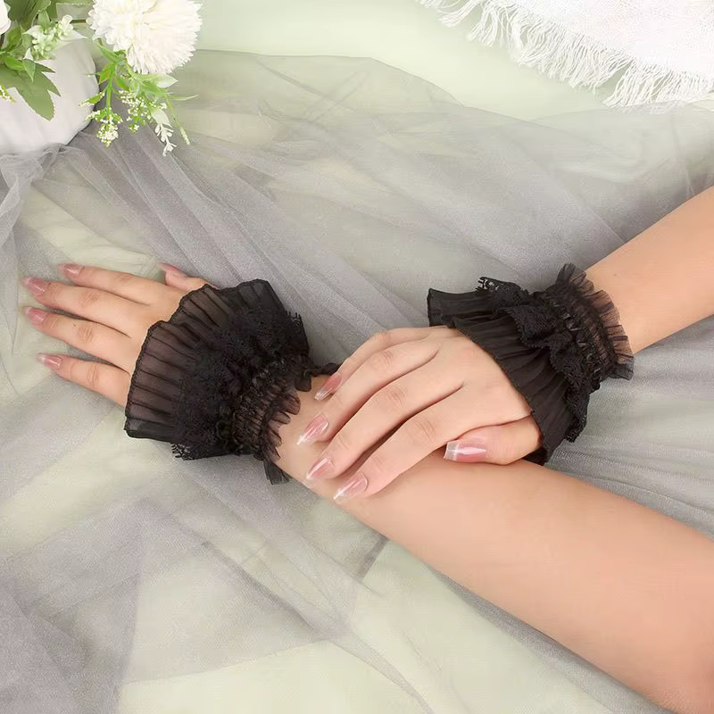 Poignets gothiques Lolita pour femmes et filles, accessoires de Cosplay de demoiselle d'honneur avec nœud papillon, fête