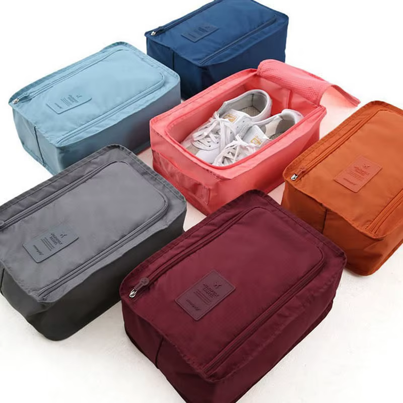 Sacs à chaussures portables, supports de voyage, sac à main de rangement pliable multifonction, Mini pochette à chaussures de couleur unie de grande capacité, organisateur