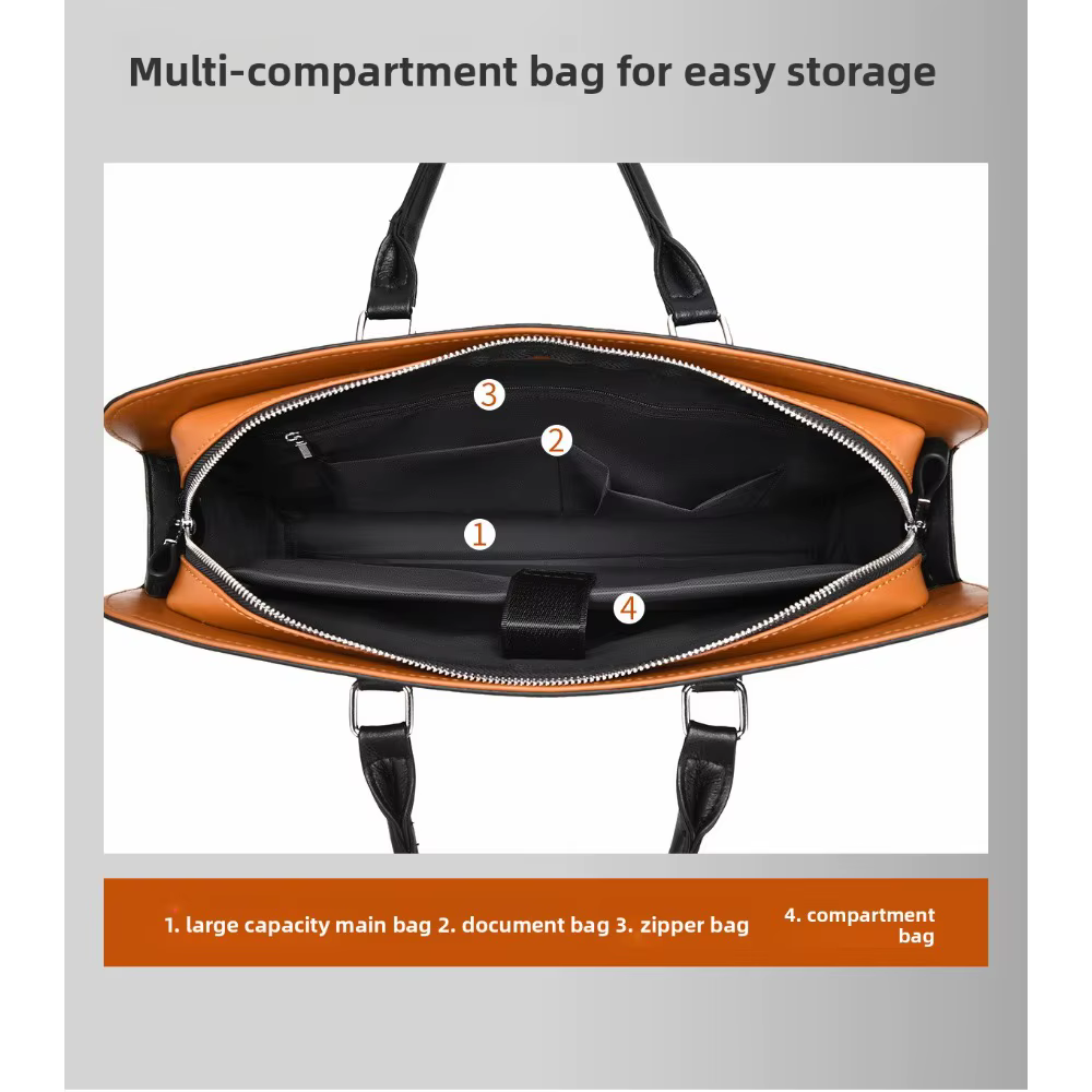Sacs pour hommes grande capacité en cuir sacs à main en peau de vache pour hommes mallette d'affaires sac à bandoulière sac d'ordinateur de voyage d'affaires