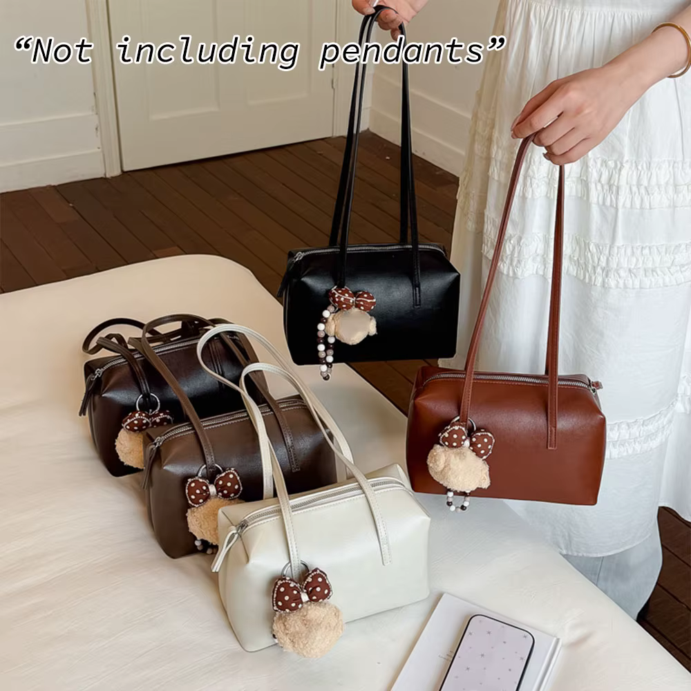 Sac de bowling portable pour femmes, sac sous le bras tendance et rétro, simple et de grande capacité. Sac à bandoulière