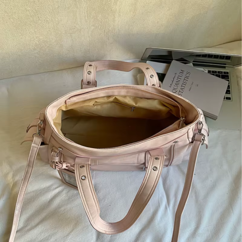Sac fourre-tout grande capacité, style tendance doux et cool, nouvelle mode 2026, sac à main polyvalent, sac à bandoulière simple pour les trajets quotidiens