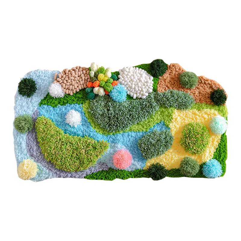 Tapis en mousse vert fait à la main bricolage, matériau lea GT, respectueux de l'environnement mental