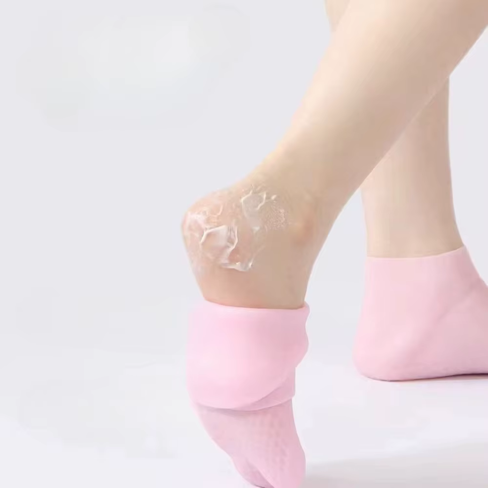 2 paires de chaussettes en silicone pour le soin des pieds