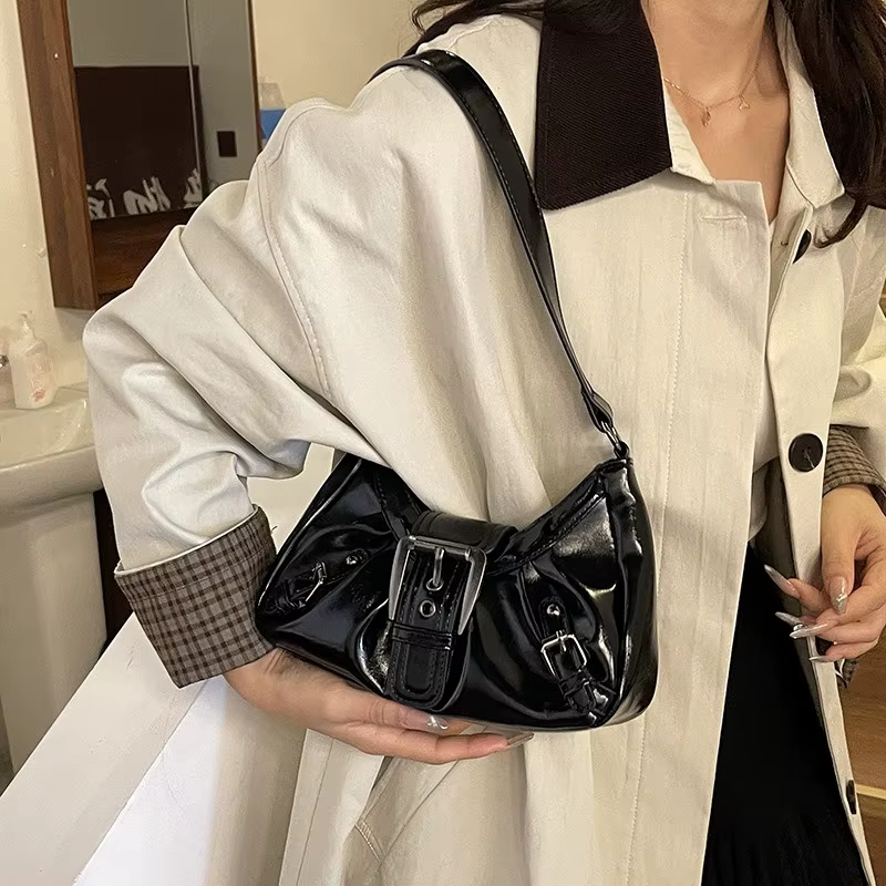 Sac fourre-tout en cuir pour femmes, sac à main à bandoulière simple avec fermeture éclair, sac à main décontracté à la mode pour dames