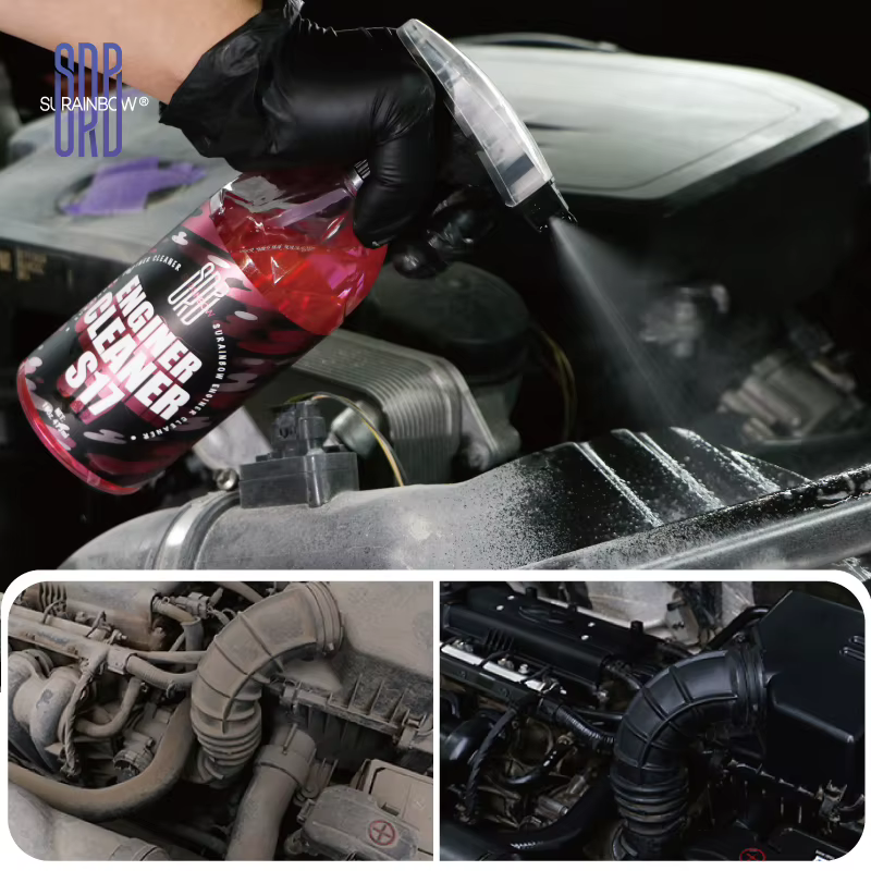 Nettoyeur de baie moteur, décontamination puissante, huile de nettoyage, poussière, produit dissolvant de graisse, nettoie rapidement la graisse et l'accumulation de graisse