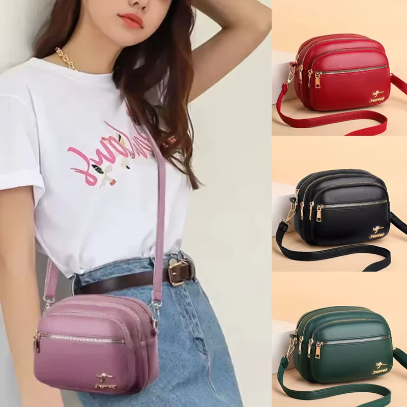 Sac à main en cuir souple pour femme, multi-poches, résistant à l'usure, haute qualité, sac messager initié, luxe, mode