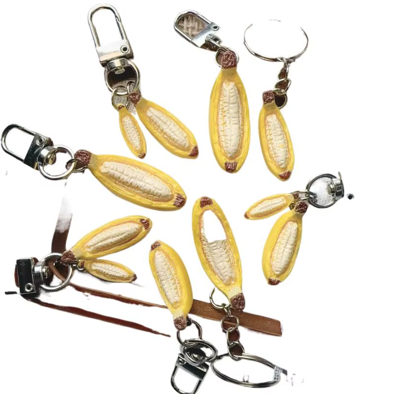 Porte-clés en résine avec motif banane pour la relaxation et la guérison de l'anxiété, fait main pour une vie sans stress