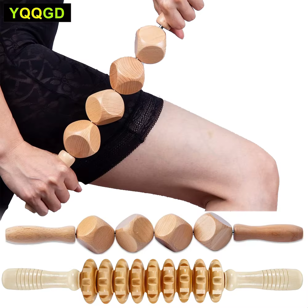 Rouleau de massage en bois pour la cellulite