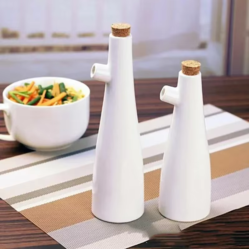 Pot d'huile d'olive en céramique, vinaigre, porcelaine, Sauce soja, bouteille de vinaigre, assaisonnement, bateaux à Sauce, outils de cuisine, bouteilles de rangement