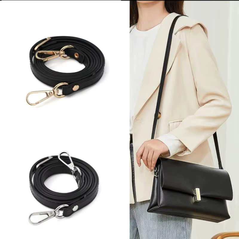 Sacs à bandoulière en cuir PU, sangle de bricolage réglable, ceintures de sac à main noir, sangle de remplacement, accessoires de sac à bandoulière