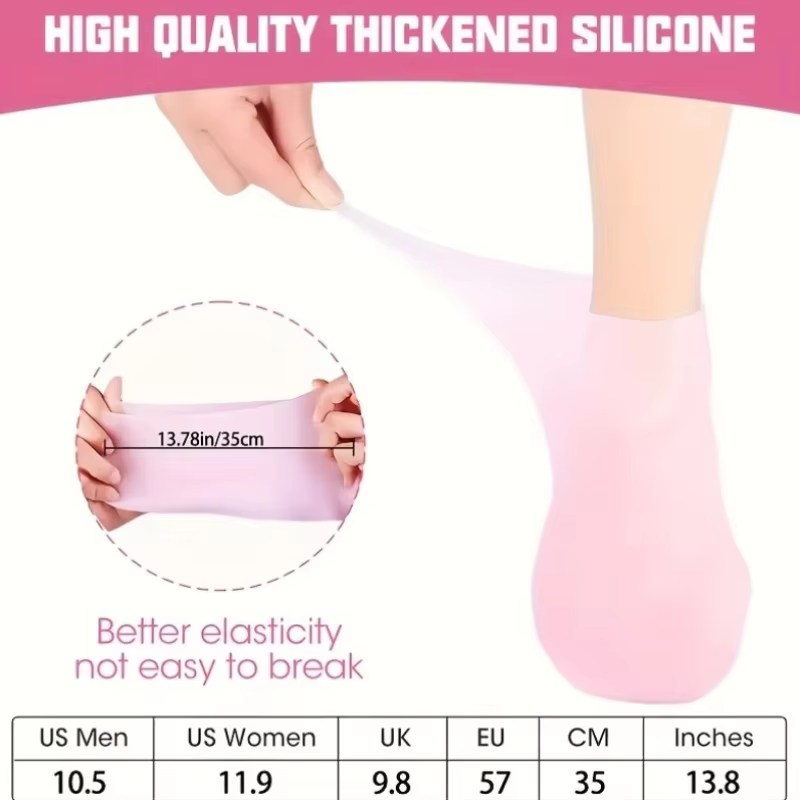 2 paires de chaussettes hydratantes en silicone pour les pieds
