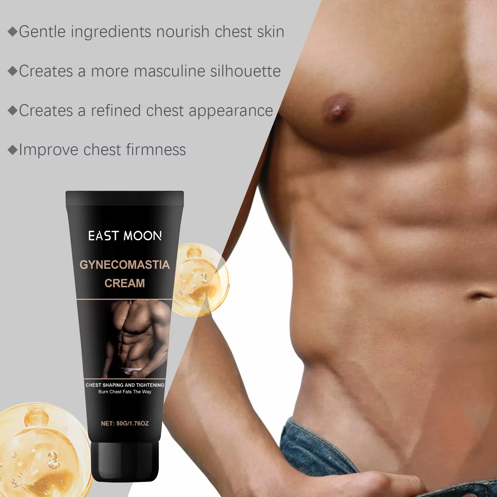 Crème raffermissante pour la poitrine des hommes