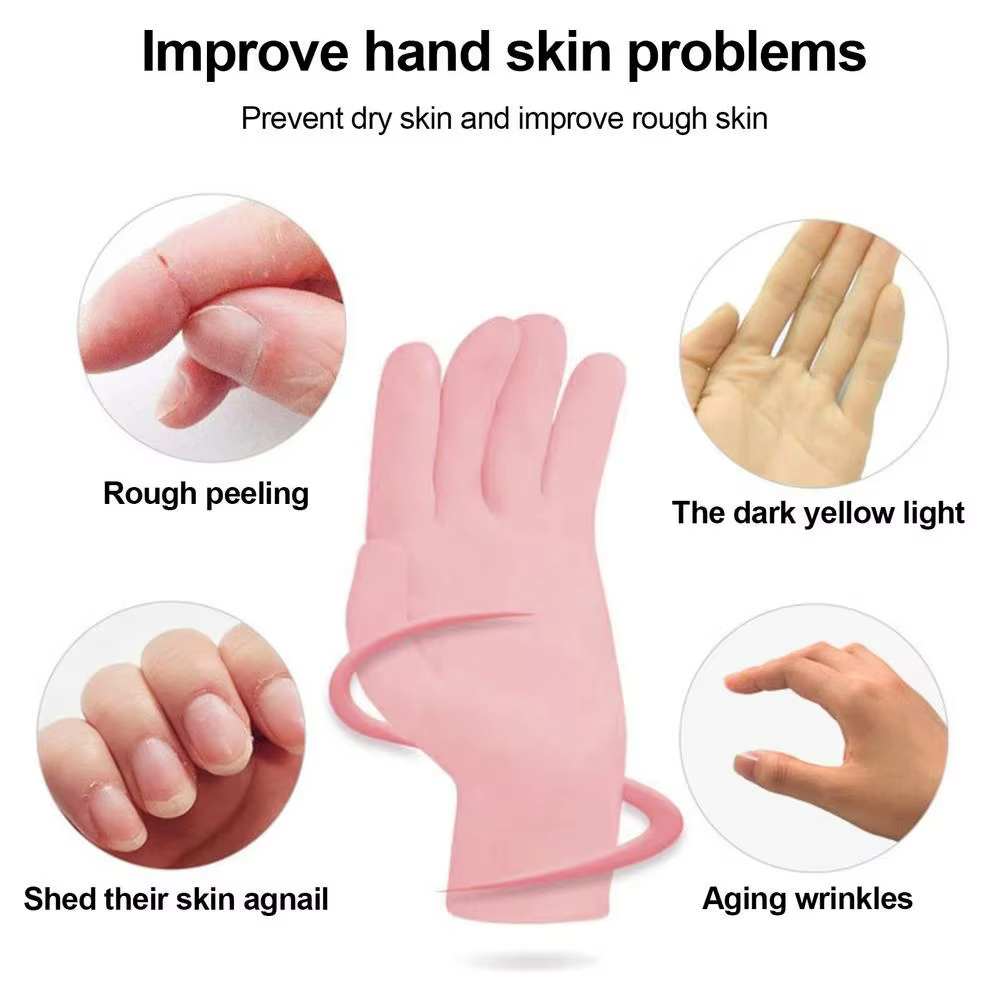 Gants de traitement des mains en silicone – Thérapie réutilisable de verrouillage de l'humidité pour une hydratation