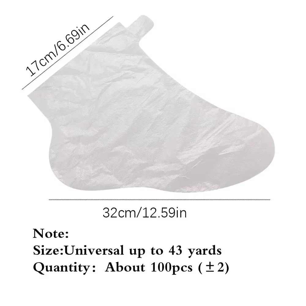 100 couvre-pieds jetables hygiéniques transparents anti-infection pour pédicure