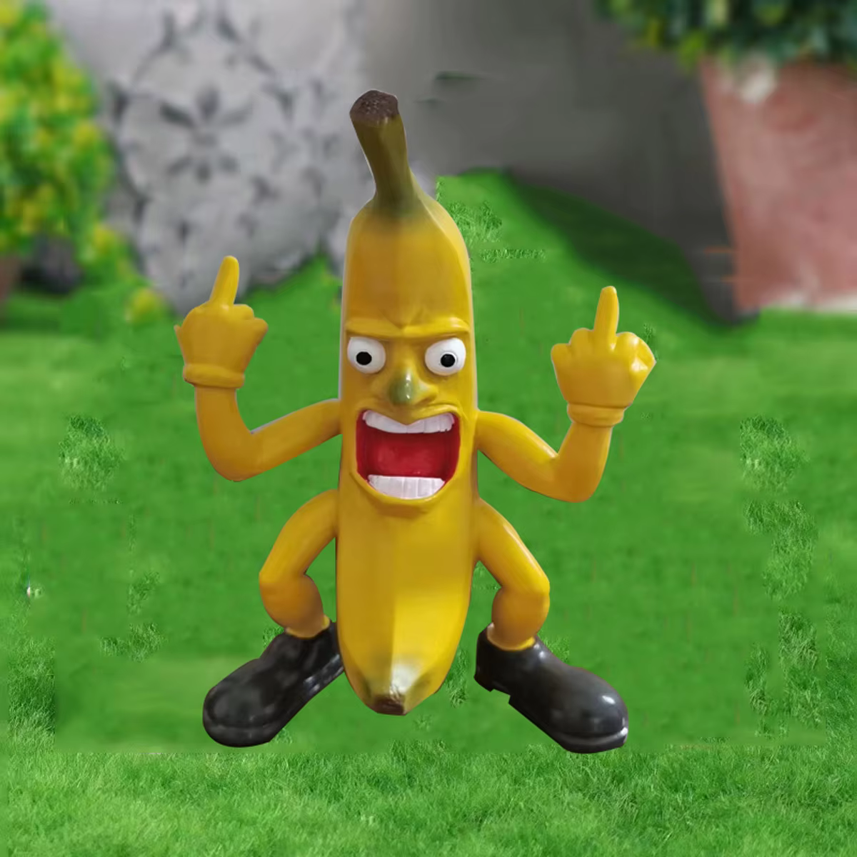 Statue de homme banane créative et amusante, artisanat en résine, décoration, doigt du milieu, petit cadeau, doigt du milieu