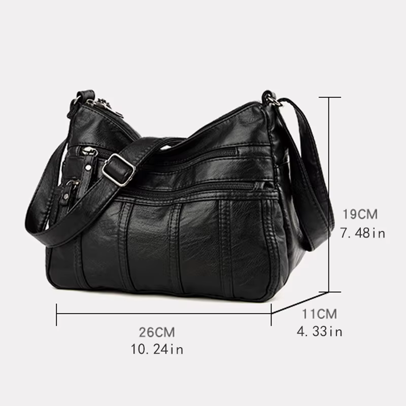 Sac bandoulière noir, sac de voyage avec bretelles réglables et compartiment zippé, sac à bandoulière adapté à Diffe