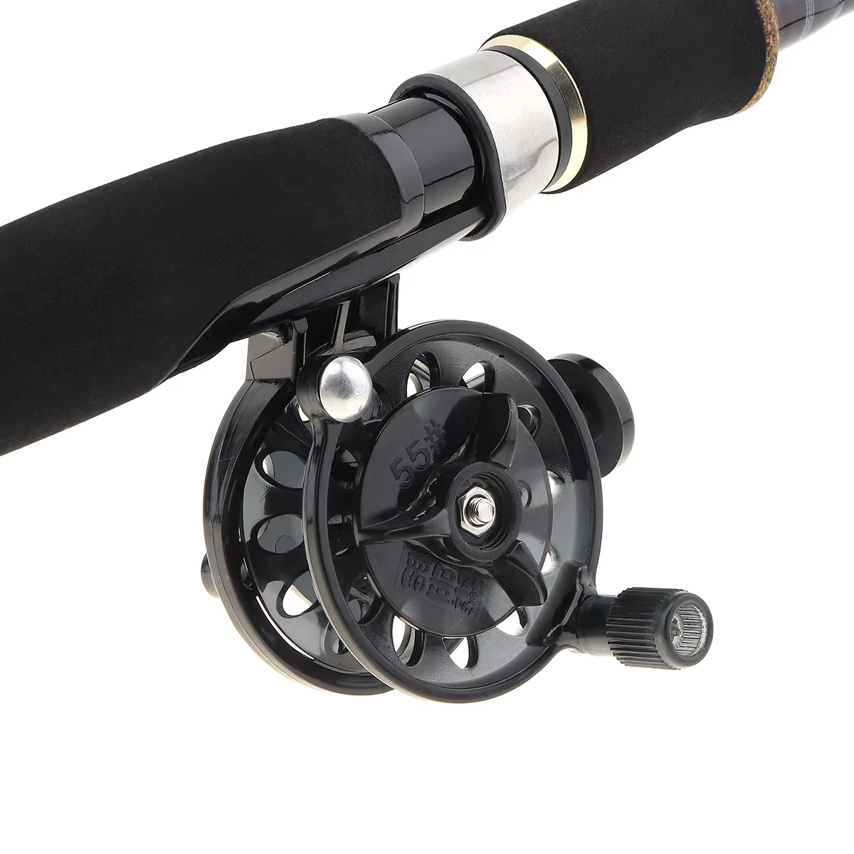 Moulinet de pêche portable mini 1:1 pour droitier, moulinet de pêche à la carpe en hiver sur glace, équipement de pêche extérieur