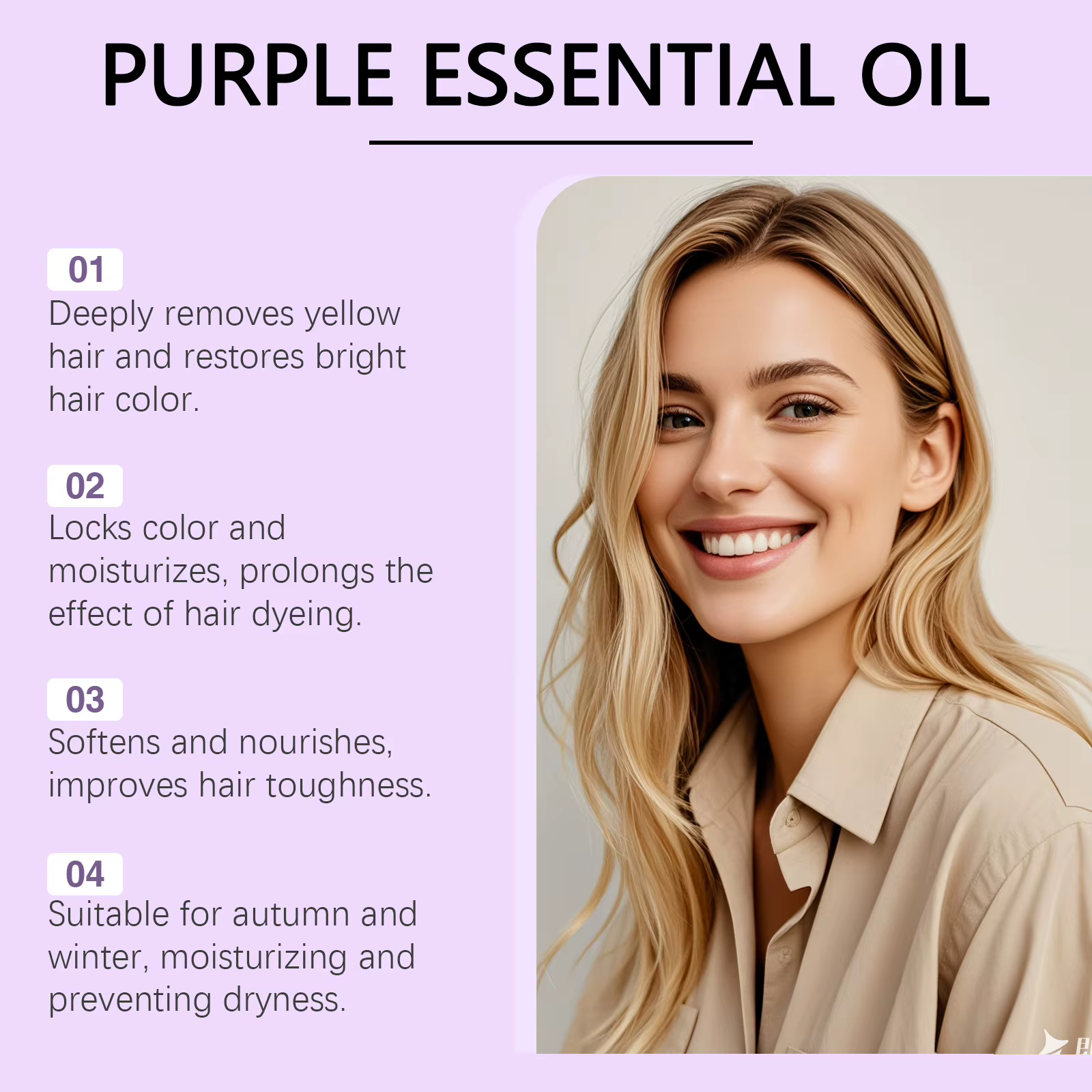 Traitement capillaire à l'huile pour cheveux secs, abîmés et crépus, lisse, brillant, répare les pointes fourchues, hydrate, nourrit, sérum sans rinçage