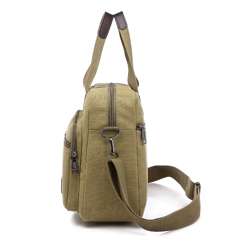 Sac à main en toile pour hommes, sac à bandoulière de grande capacité, sac à bandoulière multicouche pour voyage étudiant, sac à poignée supérieure, fourre-tout de loisirs