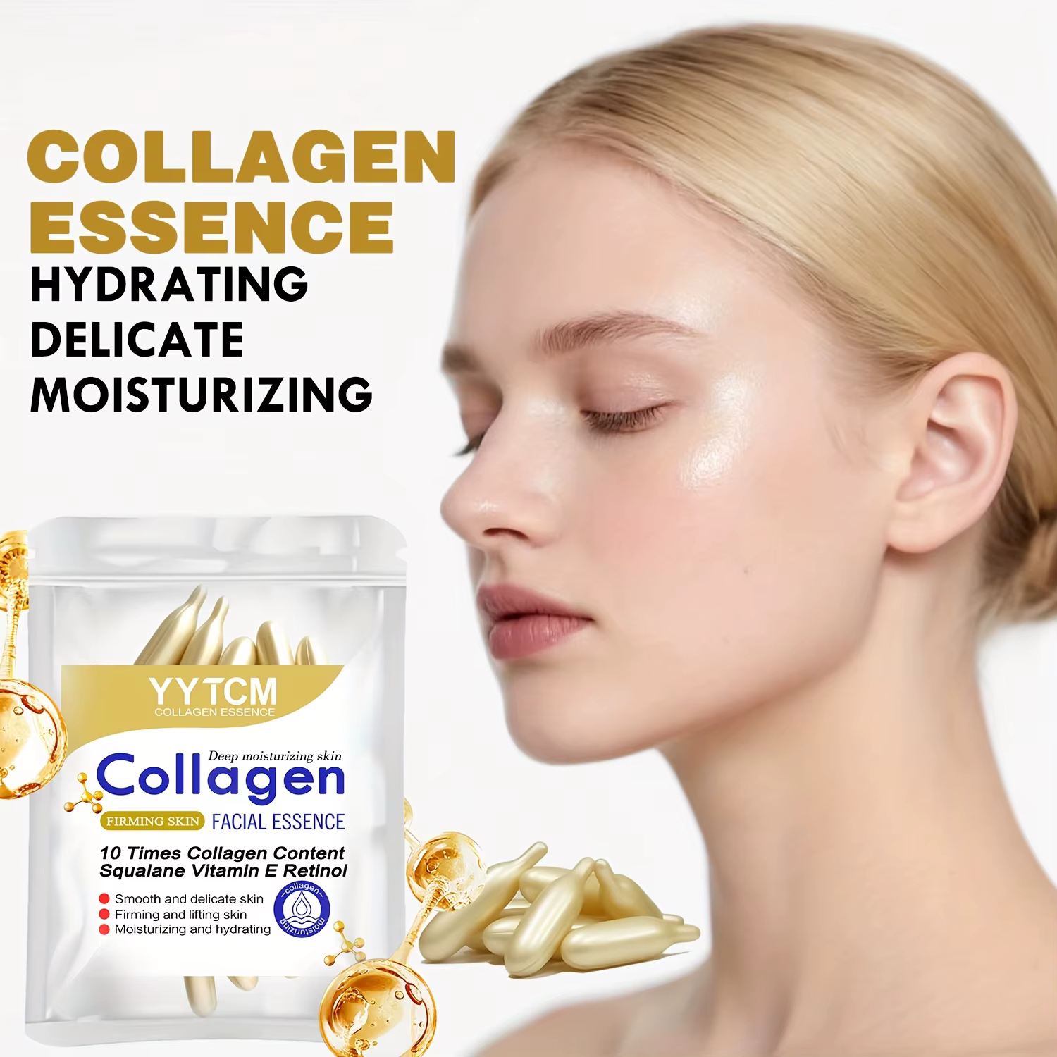 Essence raffermissante au collagène en capsules