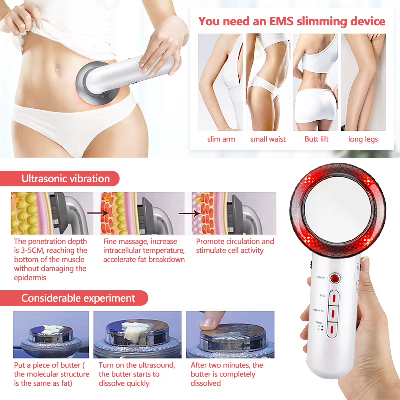 Masseur corporel ultrasonique infrarouge 3 en 1 EMS, réduction du visage, Anti-Cellulite, brûleur de graisse, perte de poids, Machine amincissante à infrarouge