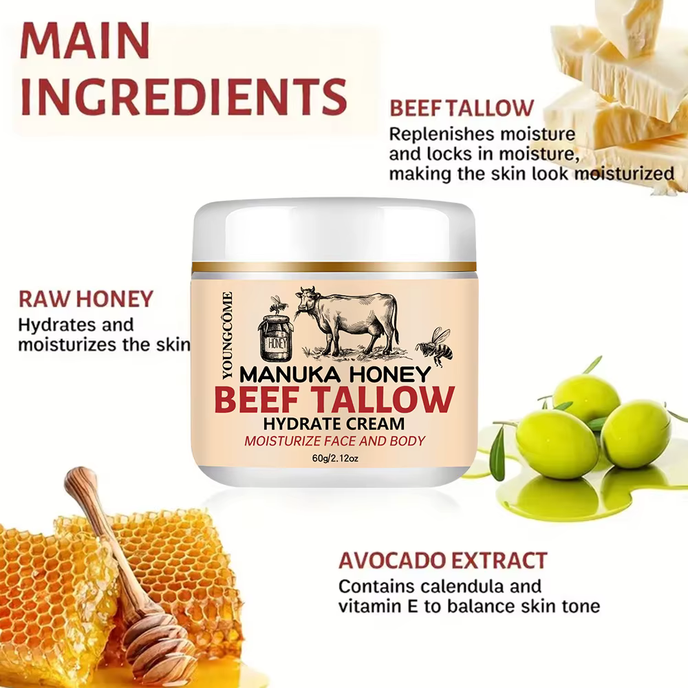 Manuka miel boeuf Tallow crème pour le visage hydratant
