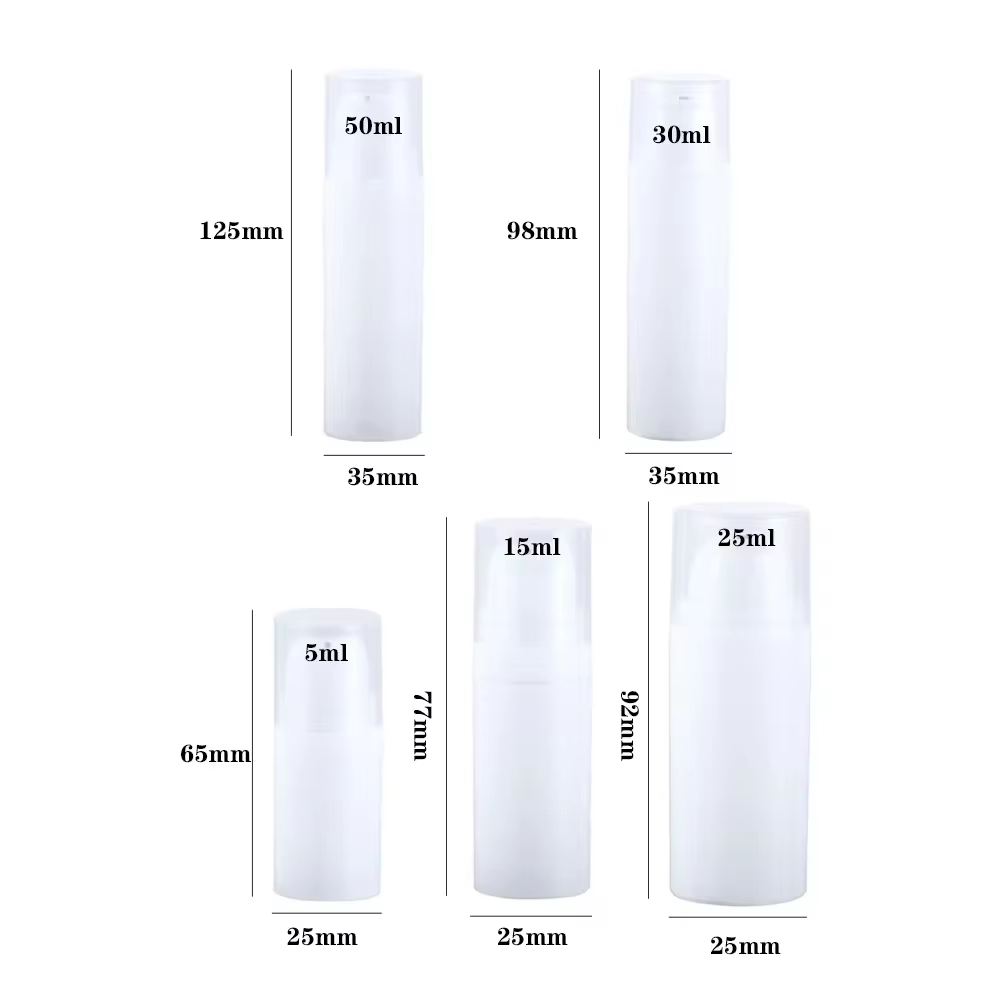 Bouteille à pompe à vide en plastique blanc