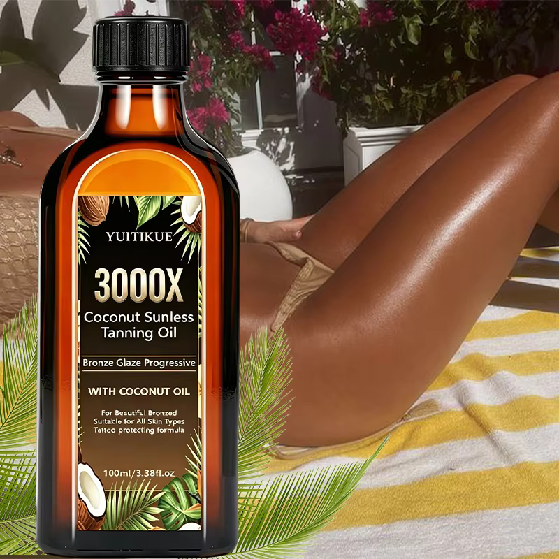 YUITIKUE 100ml 3000X Huile de bronzage sans soleil à la noix de coco