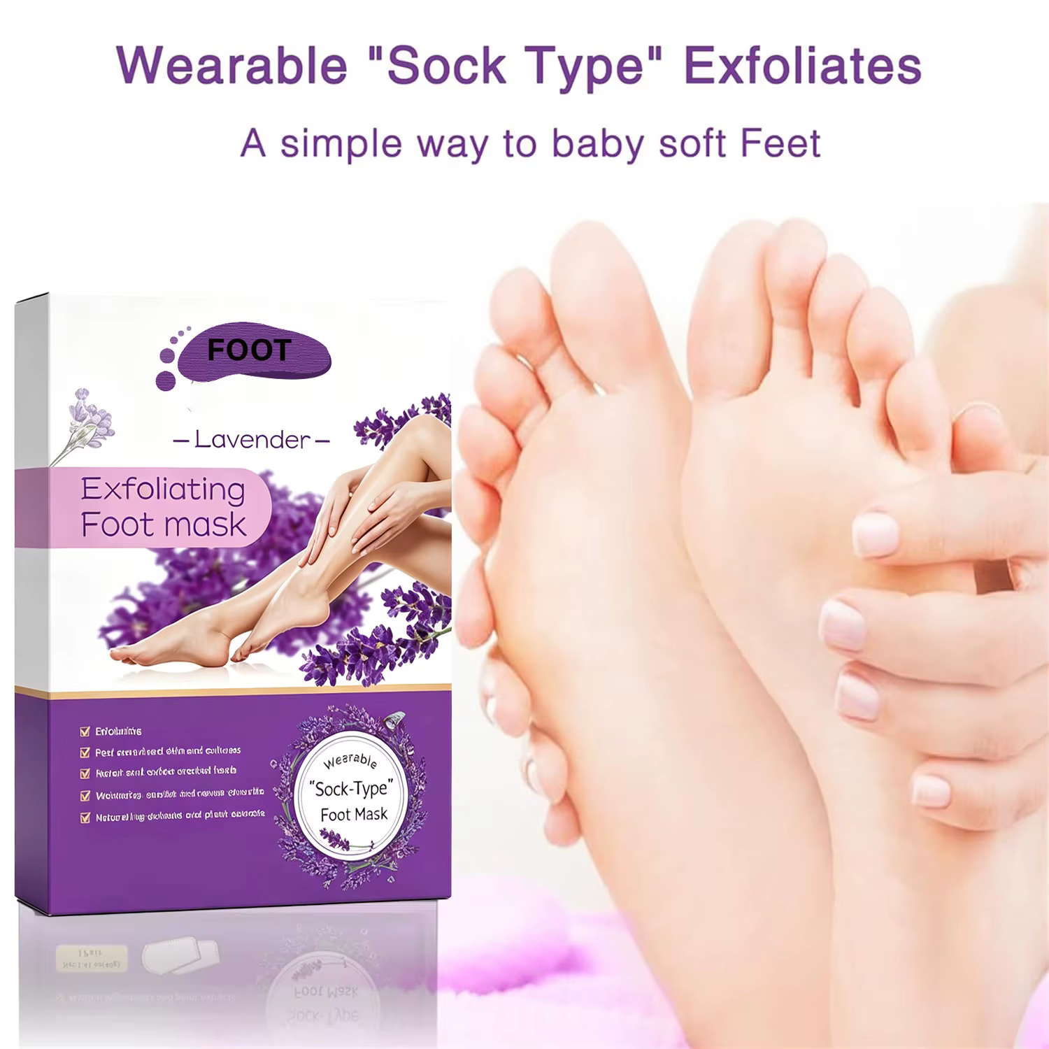 Chaussettes exfoliantes pour les pieds